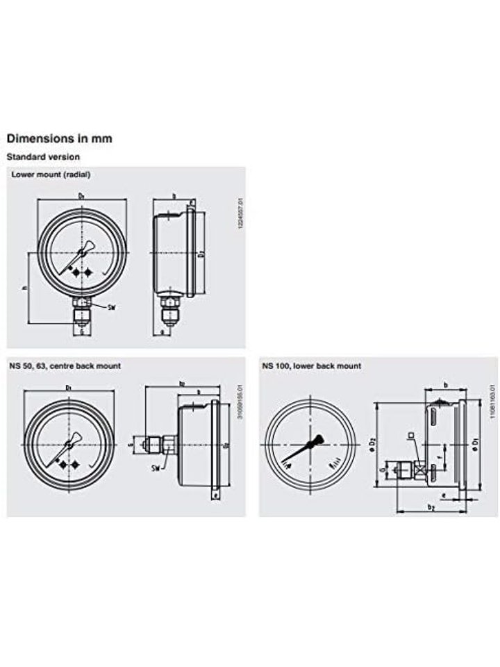 WIKA 213.53 PRESSURE GAUGE, 63MM - Image 3