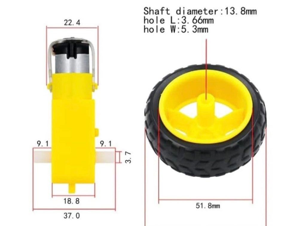 300 RPM Dual Shaft BO Motor – Straight - Image 5